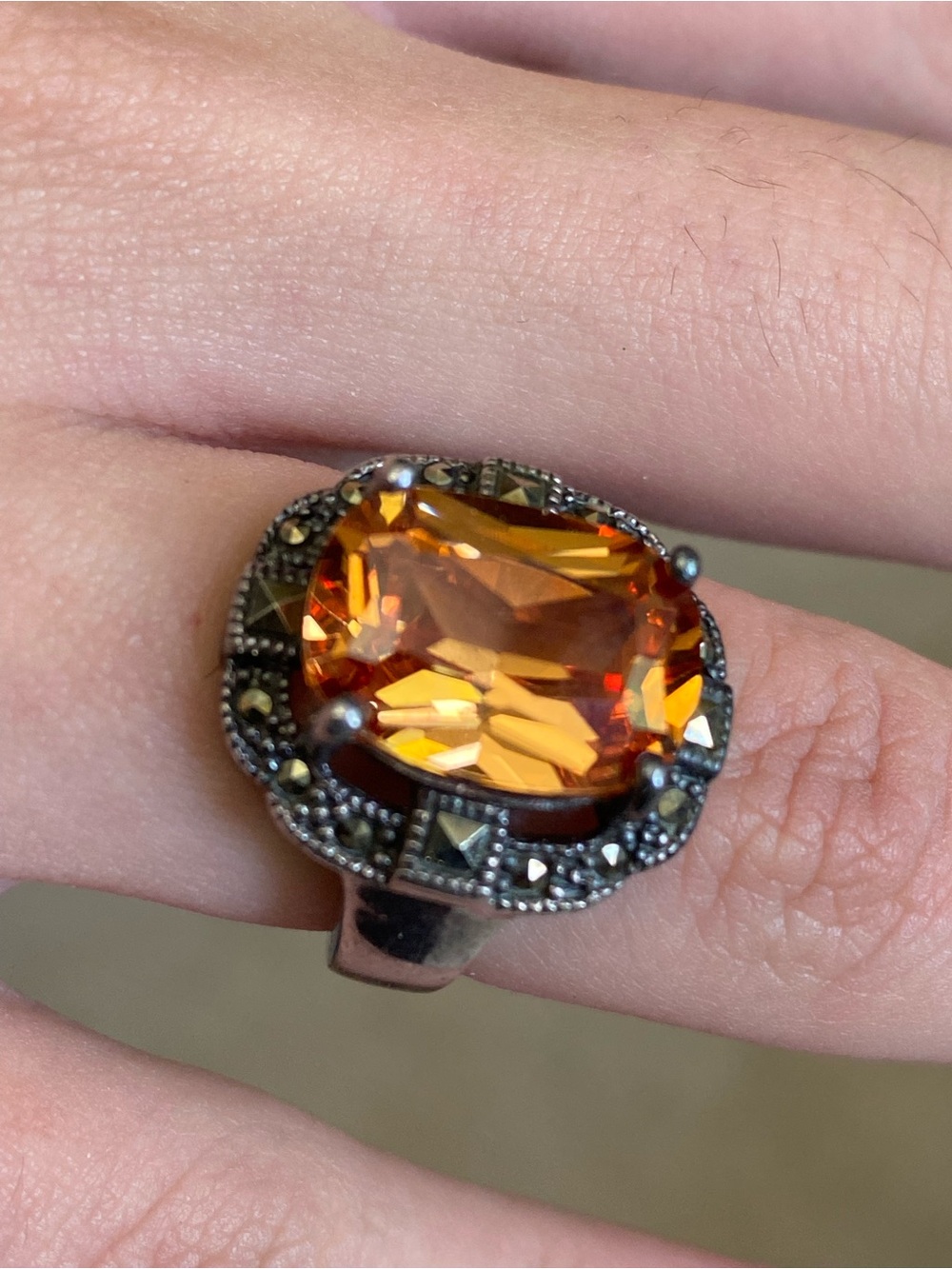 Vintage sterling silver imperial topaz ring